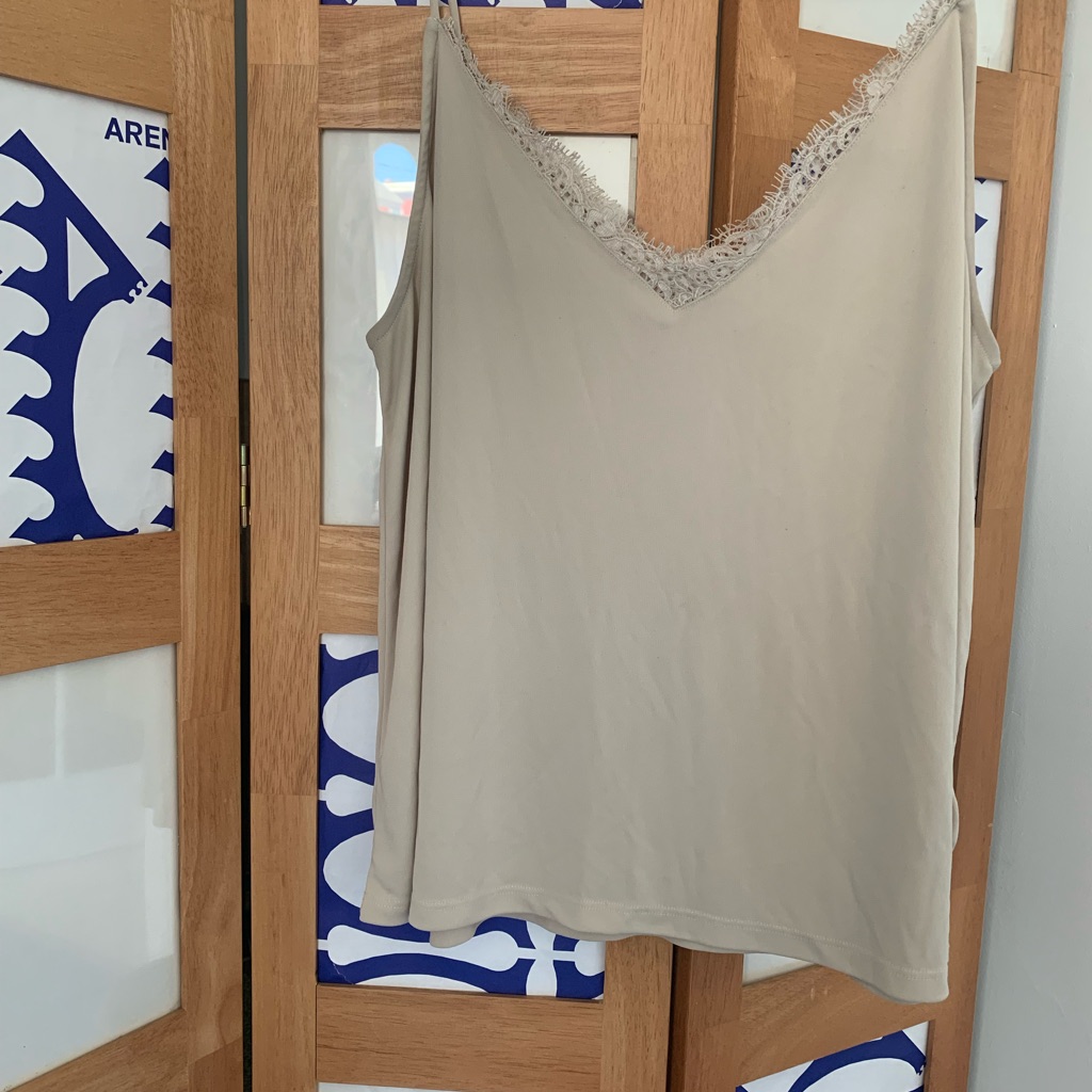 H&M Cream Lace Trim Camisole